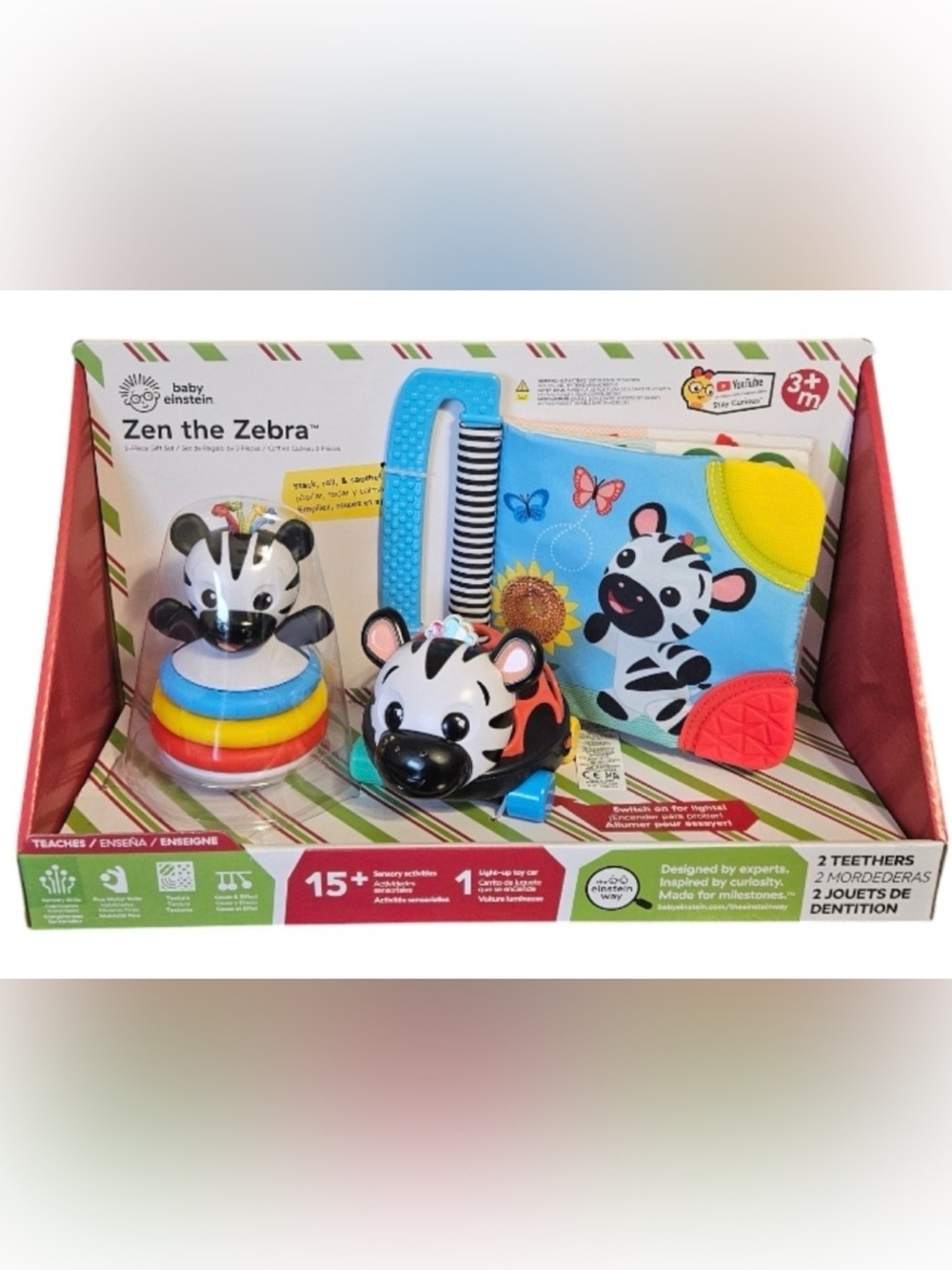 Baby Einstein Zen the Zebra 3-Piece Gift Set 3-Piece Baby Toy Set